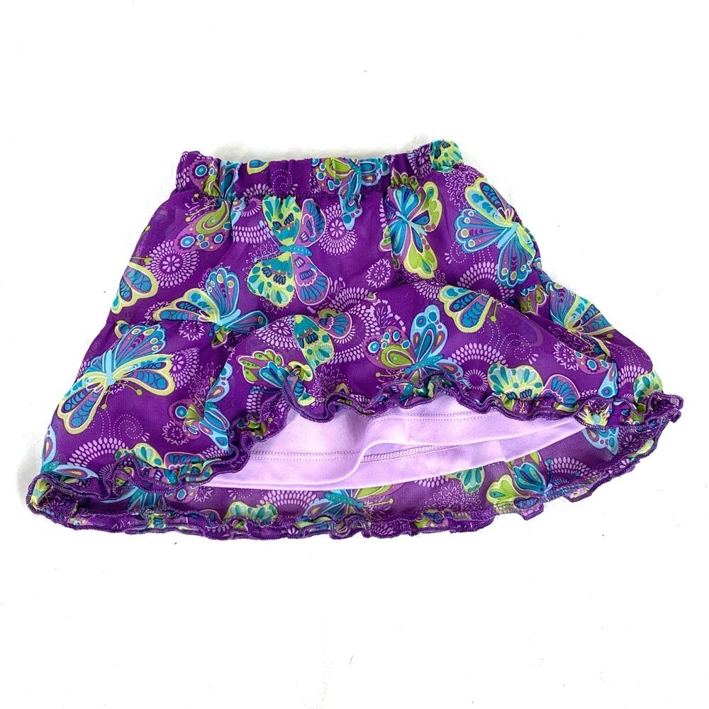 Darling Little Lass Yellow Jean Jacket with Purple Butterfly Skirt 24 months - Picture 5 of 9